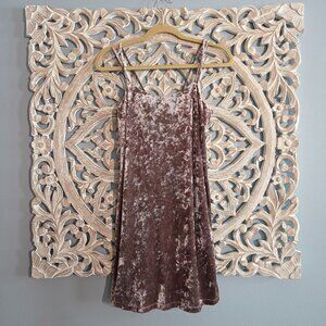 Lush mauve dusty violet velvet mini dress small NWT